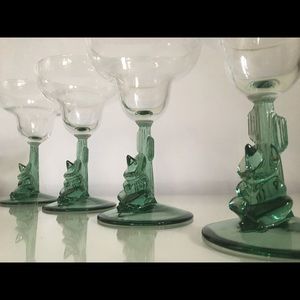 Vintage siesta jade margarita glasses